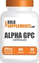 Bulkuliments.com Alpha GPC kapsler - Acetylcholine kosttilskud, Alpha GPC 300mg - Cholin kosttilskud, Gluten Free, 2 kapsler per servering, 180 kapsler (pakning med 1)