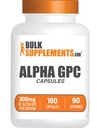 Bulkuliments.com Alpha GPC kapsler - Acetylcholine kosttilskud, Alpha GPC 300mg - Cholin kosttilskud, Gluten Free, 2 kapsler per servering, 180 kapsler (pakning med 1)