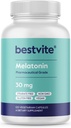 BESTVITE Melatonin 30mg (120 vegetariske kapsler) - Ingen stearater - Vegan - Ikke GMO - Gluten Free - High Dosis Melatonin