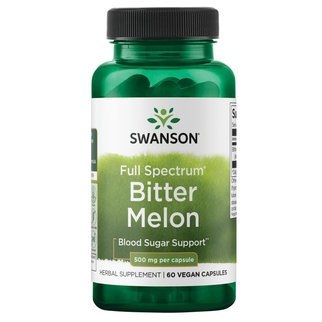Swanson Fuld Spectrum Bitter Melon (Momordica) 500 Milligram 60 Kapsler