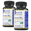 Premier Research Labs Premier HCL - Betaine HCL, Betaine Hydrochloride Supplement for Optimal fordøjelsesfunktion, Nutrient Absorption, Betaine- HCL for Lav Mavesyre - 90 Vegetariske Kapsler (2 Pack)