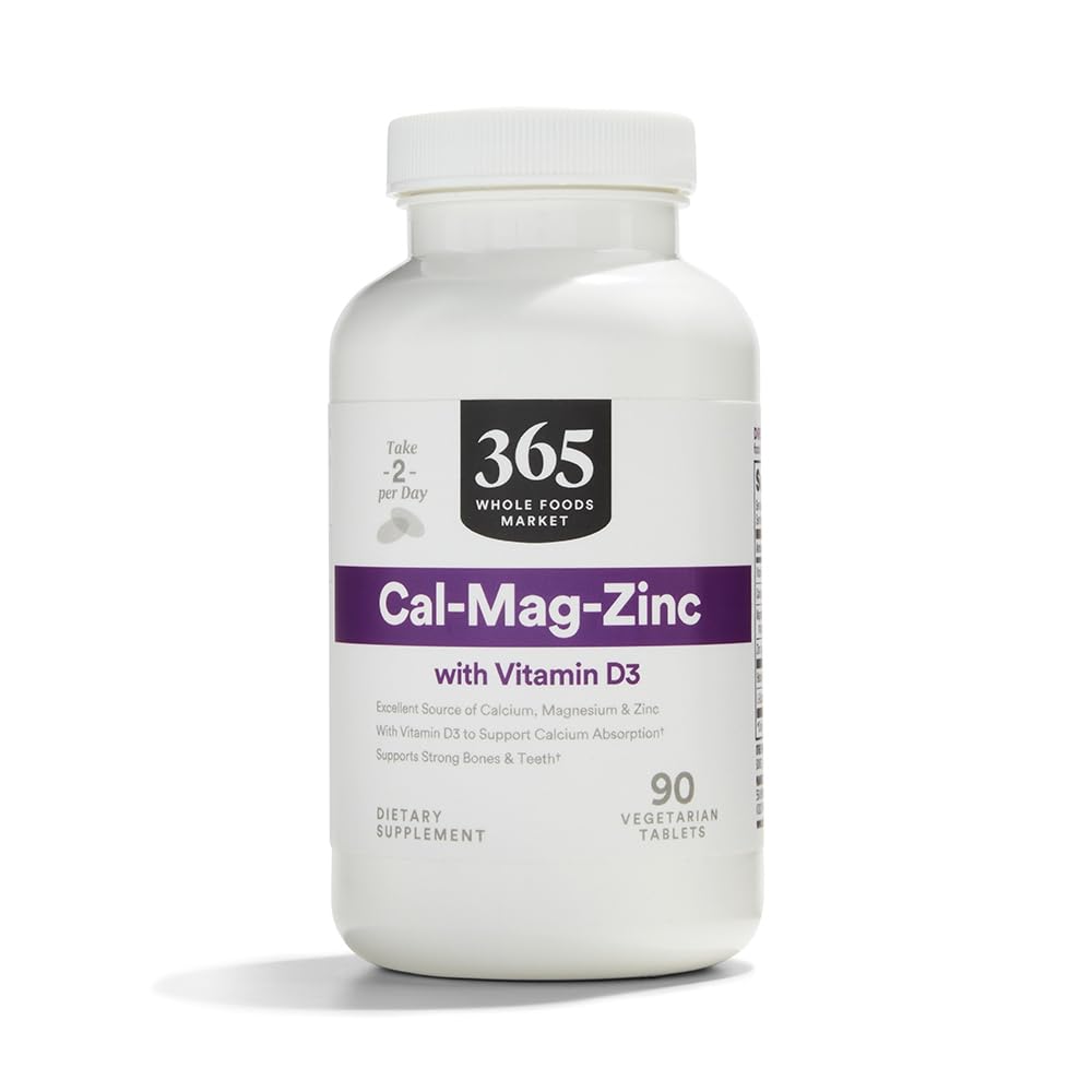 365 af Whole Foods Market, Cal- Mag- Zink med D3- vitamin, Vegetarisk, 90 Greve