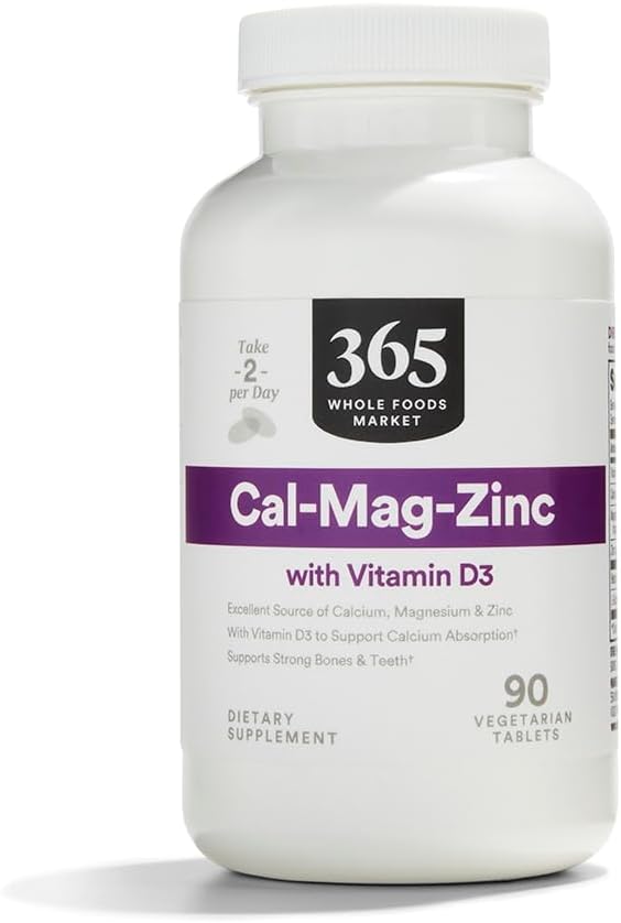 365 af Whole Foods Market, Cal- Mag- Zink med D3- vitamin, Vegetarisk, 90 Greve