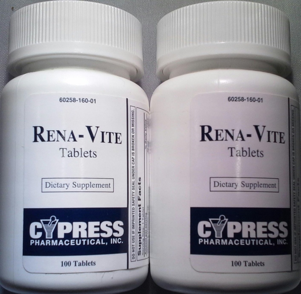 Cypress Pharmaceutical Rena- Vite Tablets, 100 Tablets Per Flaske (2 Flasker)