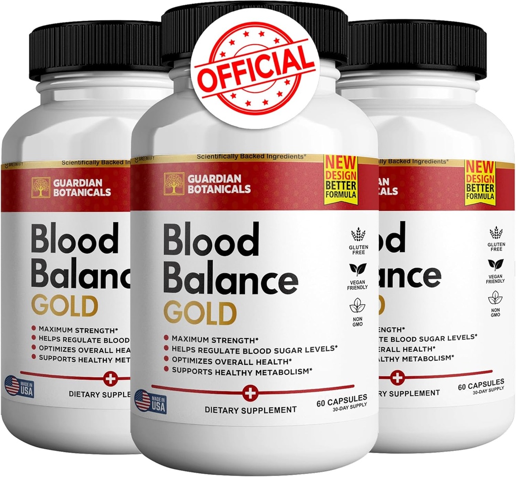 Guardian Botanicals Blood Balance All Natural Formula to Maintain Healthy Levels, Maximum Strength Daily Formula, Blood Balance Reviews (3 Pack - 180 Capsules)