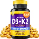 InnovixLabs D3 K2- 5000 IE Vitamin D3 Plus 600 mcg Vitamin K2 MK4 og MK7 til Max Calcium Absorption, Understøtter Bone, Immun, Heart Health, 3. part testet, Gluten Free, 60 Softgels