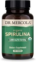 Dr. Mercola Organic Spirulina - 2000 mg - USDA Organic - Understøtter normal afgiftning og immunforsvar - Hele fødevarer Superfood - Non- GMO, Gluten- Free & Soy- Free - 120 tabletter