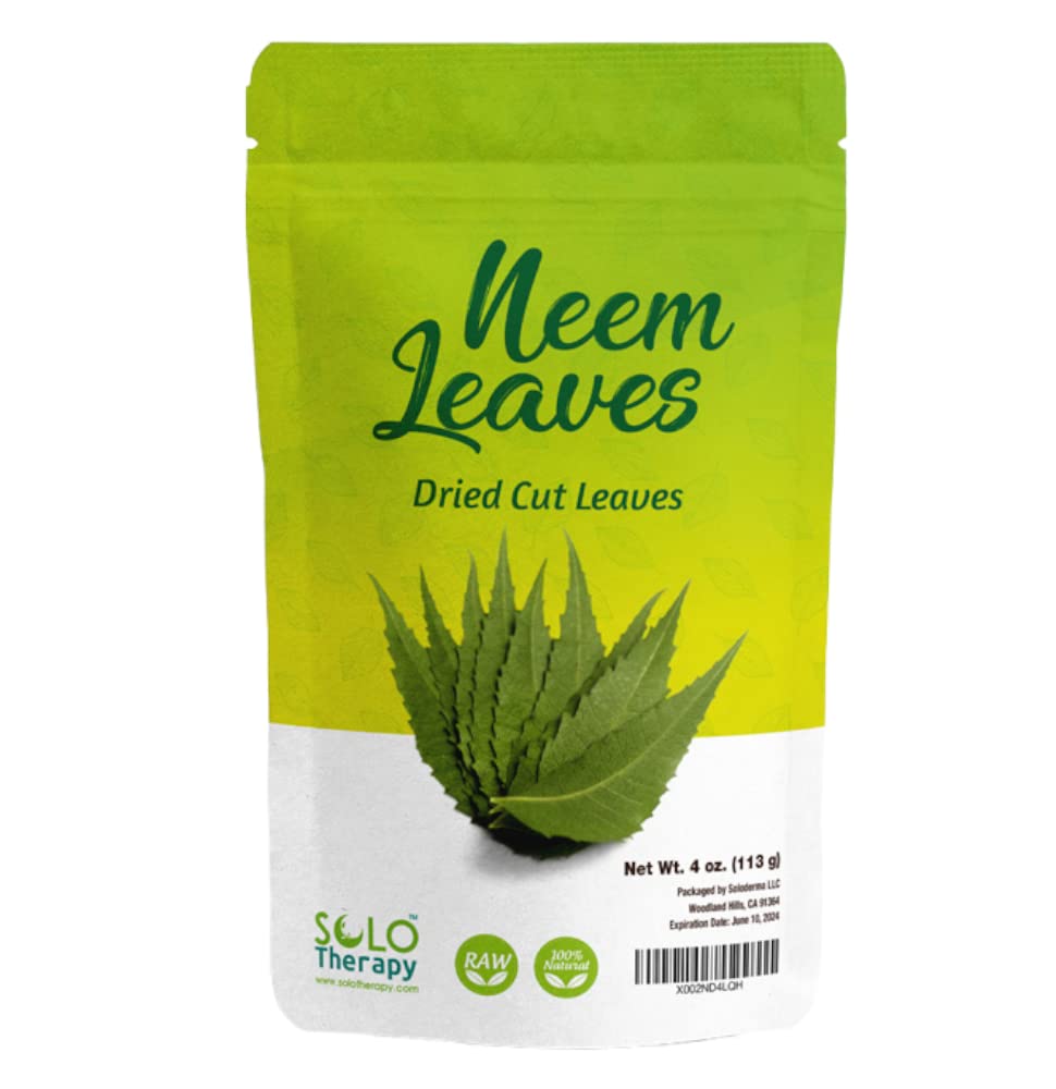 Neem Tørrede Cut Leaves, 4 oz., Margosa Leaves, Azadirachta Indica, Resealable Bag, Produkt fra Indien, Pakket i USA (4 oz.)