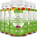 Creatin monohydrat Gummies - Pre- workout Complex Creatin for Women Mænd, Forbedret muskelstyrke, Boost Focus og Endurance, Muscle Builder 400 Greve