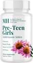 MICHAEL 'S Health Naturopatiske programmer Pre- Teen Girls - 120 Vegetariske tabletter - Daglig Multivitamin for sund vækst og udvikling - Kosher - 60 Servere