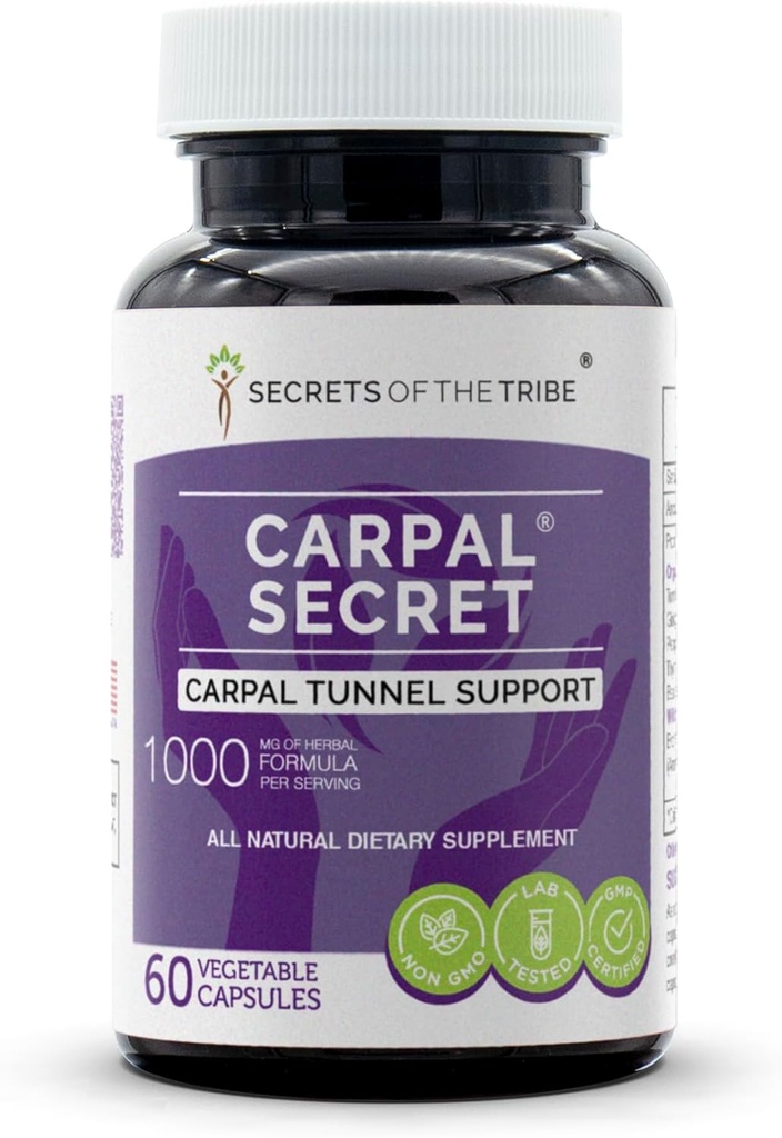 Hemmeligheder i Tribe - Carpal Secret, Carpal Tunnel Support, Herbal Supplement Blend (60 kapsler)
