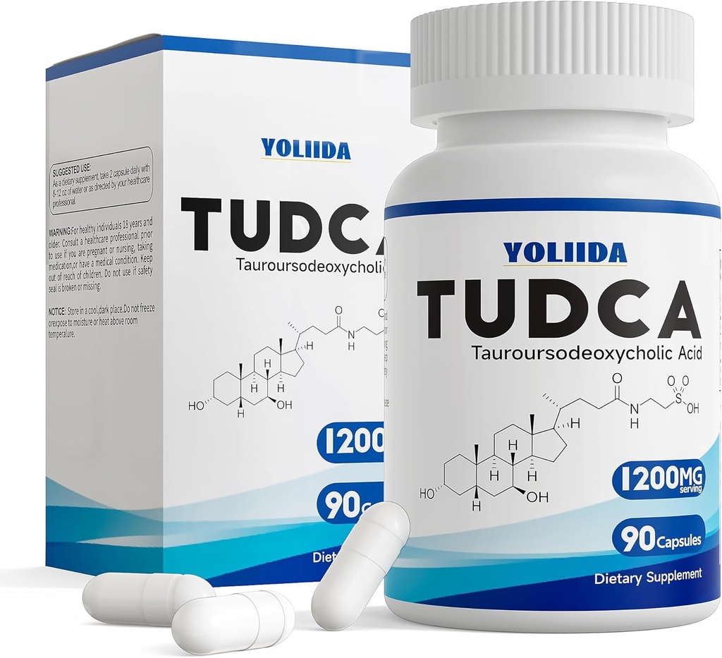 TUDCA 1200mg 90 Kapsler Leversupplement Bil Salte Lever Rengøring Detox & Reparation Gallblære Rengøring