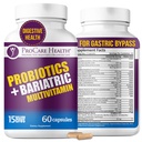 ProCare sundhed Probiotisk Bariatric Multivitamin med jern 45mg (60 Tæl) - 15 Millioner CFU Bariatric Probiotisk Hurtig Opløsning Veggie kapsler til støtte Gut og immunforsvar hos Bariatric patienter