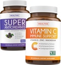 Antioxidanter & immunstøtte (2-måned Tilgang) Immunvitality Blend - Super Antioxidanter - Kraftfuld Super Food Daily Blend (120 Caps) & immunstøtte supplement med Elderberry C-vitamin og zink