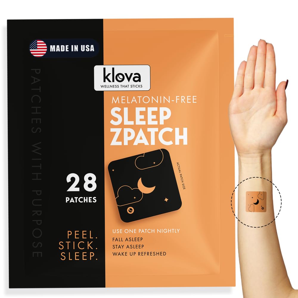 Klova Melatonin- Free Sleep Patches for Voksen124; Natural Sleep Aid with Ashwagandha, Valerian, GABA & L- Theanine Budd124; Fall Assemble Hurtigere, Stay Assemble Længere & Wake Refreshed Budd124; 28 Patches