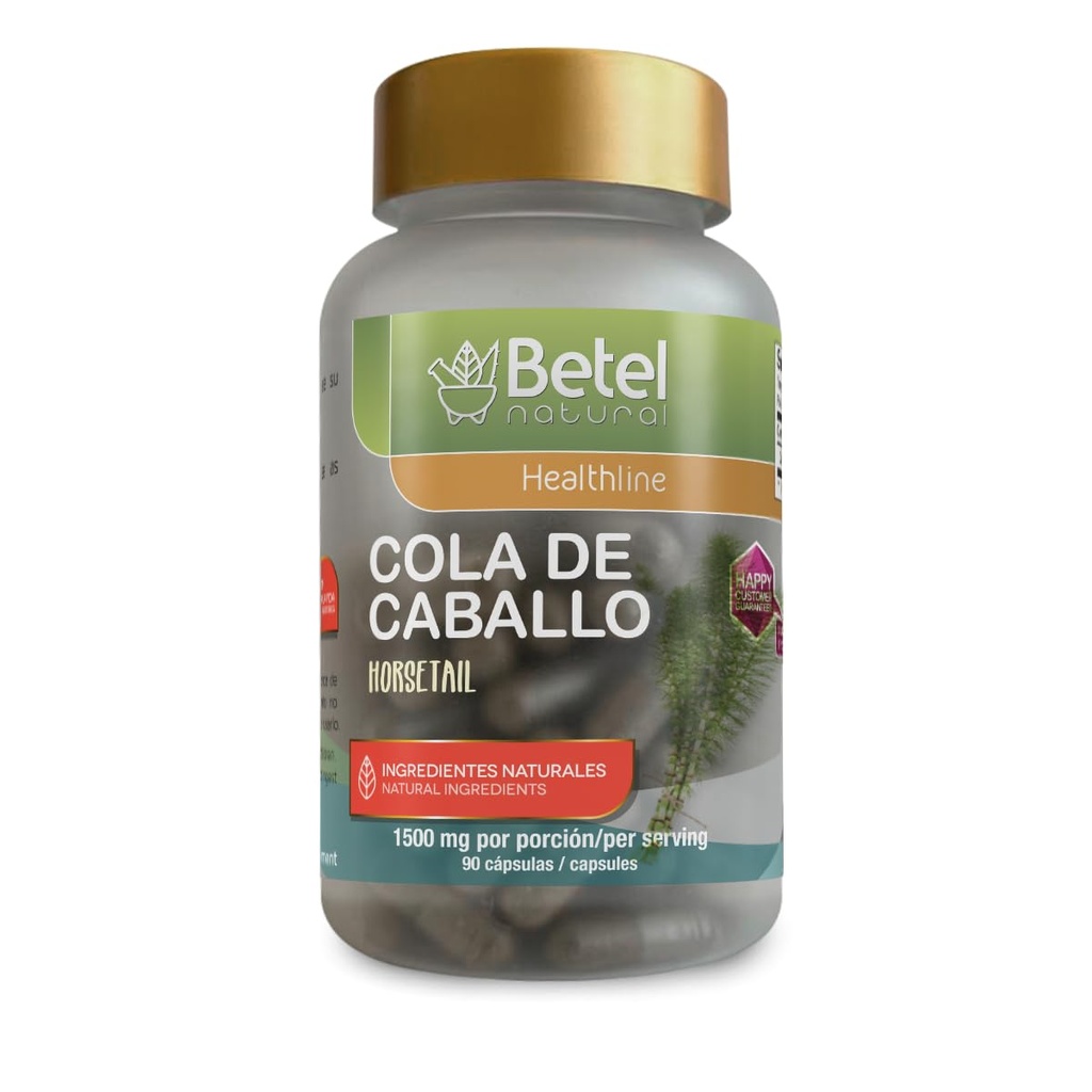 Premium Cola de Caballo (Horsetail) Herbal Capsule by Betel Natural - Sunde negle, Hud og hår - 1500 mg per servering