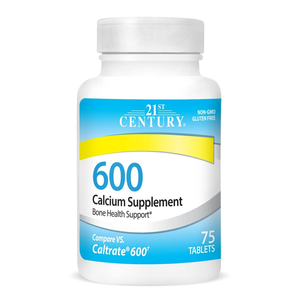 21. Century Calcium Supplement, 600 mg, 75 Tælling