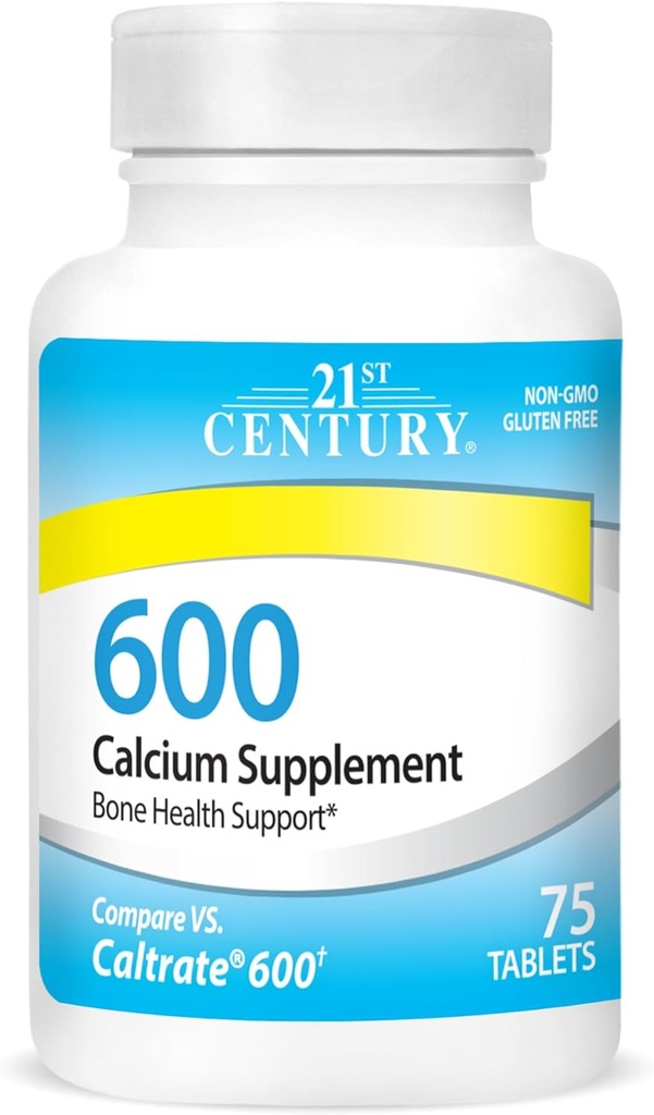 21. Century Calcium Supplement, 600 mg, 75 Tælling