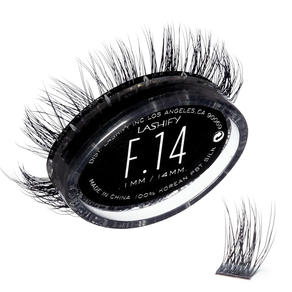 Lashify Fluffy 14mm Gossamer Eyelash Extensions Refill, Black, Easy DY False Lass To Add Fullness and Dimension