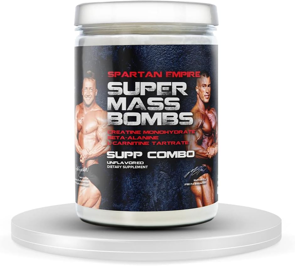 PrometheuzHealth Super Mass Bomber Workout Muscle Builder med Creatin, Beta- Alanine, L Carnitin Tartrate - Daily Muscle Building & Recovery Supplement - 45 Serveringer