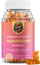 Nyum Nutrition Organic MYCO- X Mushroom Gummies, 10-in-1 Formel, Ananas Twist, 60 Greve, Orange / Pink
