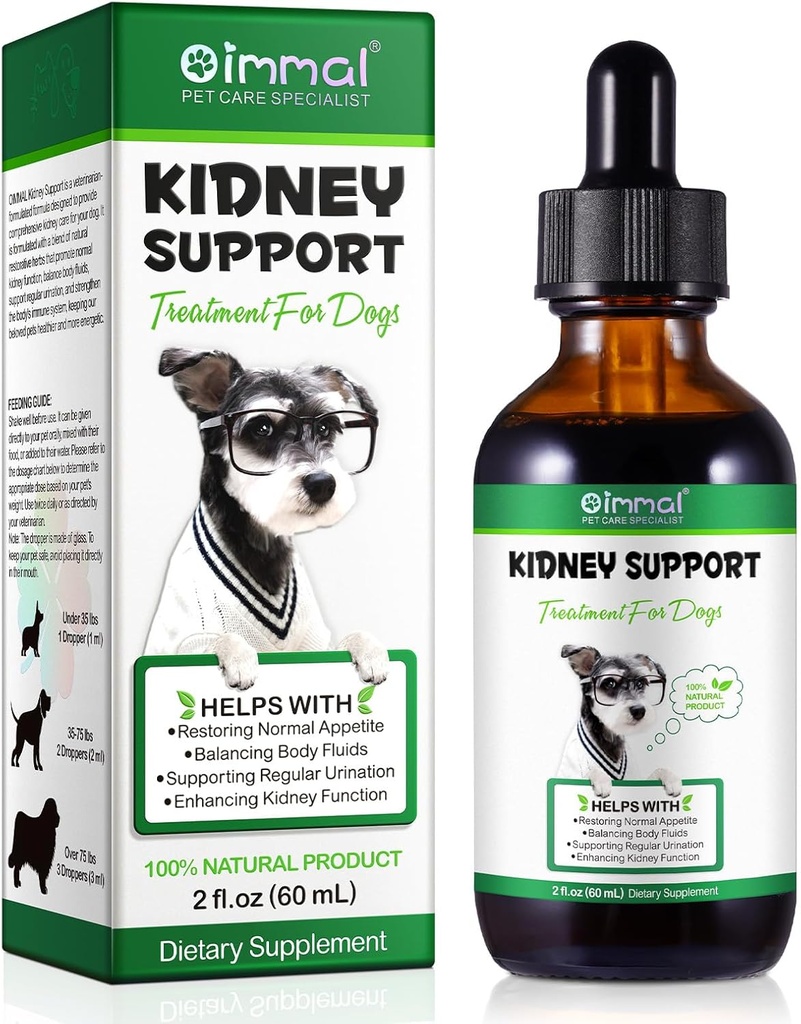 Leverstøtte til hunde, lever og Nyre Støtte til hunde med naturlige urteudtræk Hjælper Balance Hunde Lever & Nyrer Sundhed, Pet Supplement - Lever Support Drops til at forbedre hundeenergi - 2 fl.oz