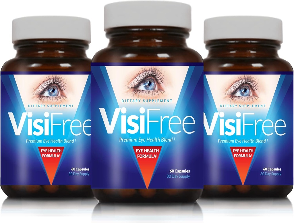 Øjentilskud til voksne - Bedste Kapsler for Eye Sundhed - Inkluderer Vitamin & Mineral til sund klar Vision - Kapsler til Øjensyn Forbedring - 3 - Pack