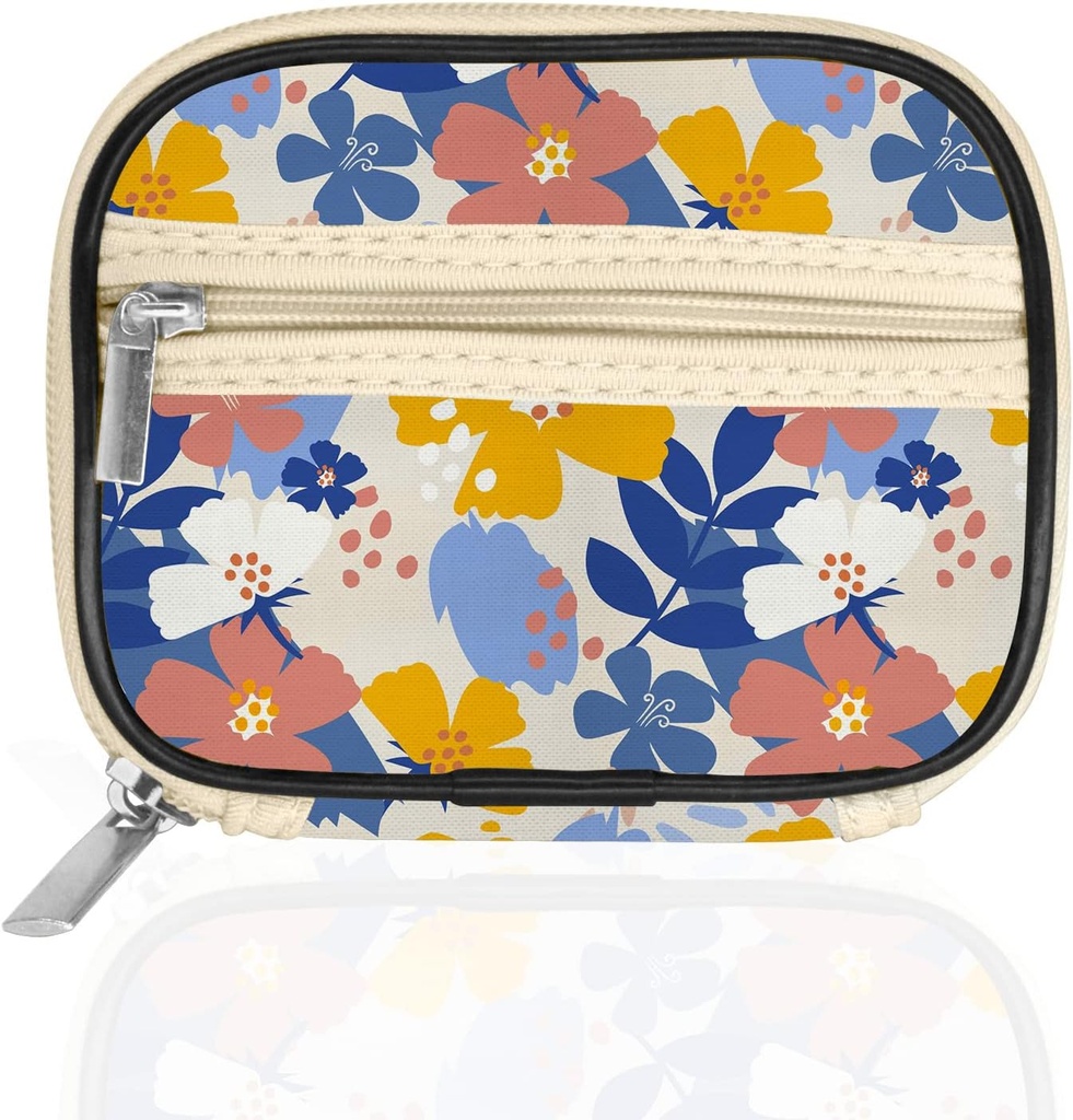 Serfeymi Ugentlig rejse Pill Organizer Pill sag for Purse med Aftagelig 7 Day Pill Box, Fashionable Travel Medicine Organizer Pill Container til medicin, Vitamin, Supplement - Bloom 02