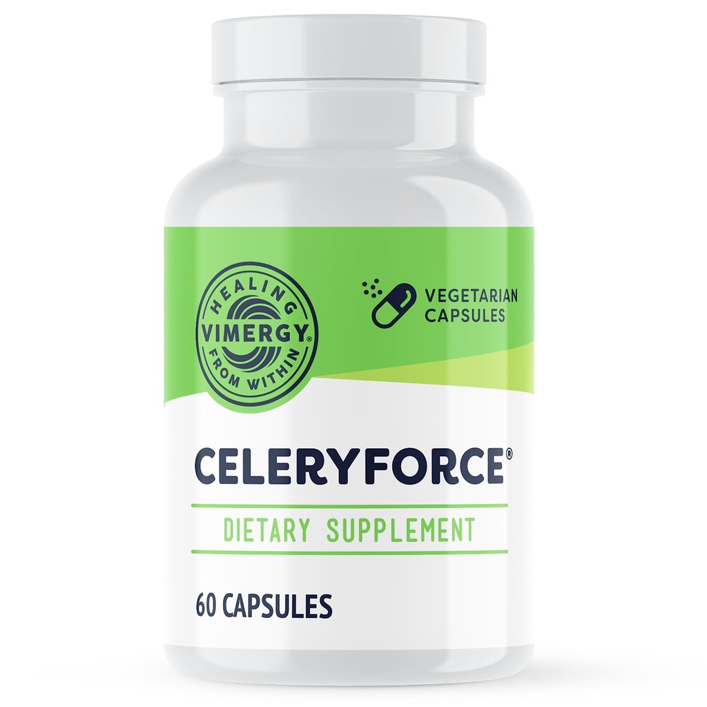 Vimergy Celeryforce - Nutrients and Aminoacids - Understøtter din Wellness Routine * - Kosher, Vegan & Gluten- Free - 60 kapsler