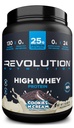 Revolution Nutrition, High Whey, Protein Powder 2LB, Whey Isolate, Gluten Free, Lean Muscle Mass for Mænd & Kvinder, 25g Protein Per Scoop, 908 g, 24 Servere (Cookies & Cream, 2 Pund)