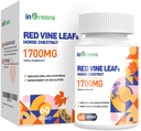 Red Vine Leaf Extract 1700mg & Horse Chestnut Extract Kosttilskud, Understøtter Vein, Hud Sundhed, Cirkulation for Legs Budd1Pack