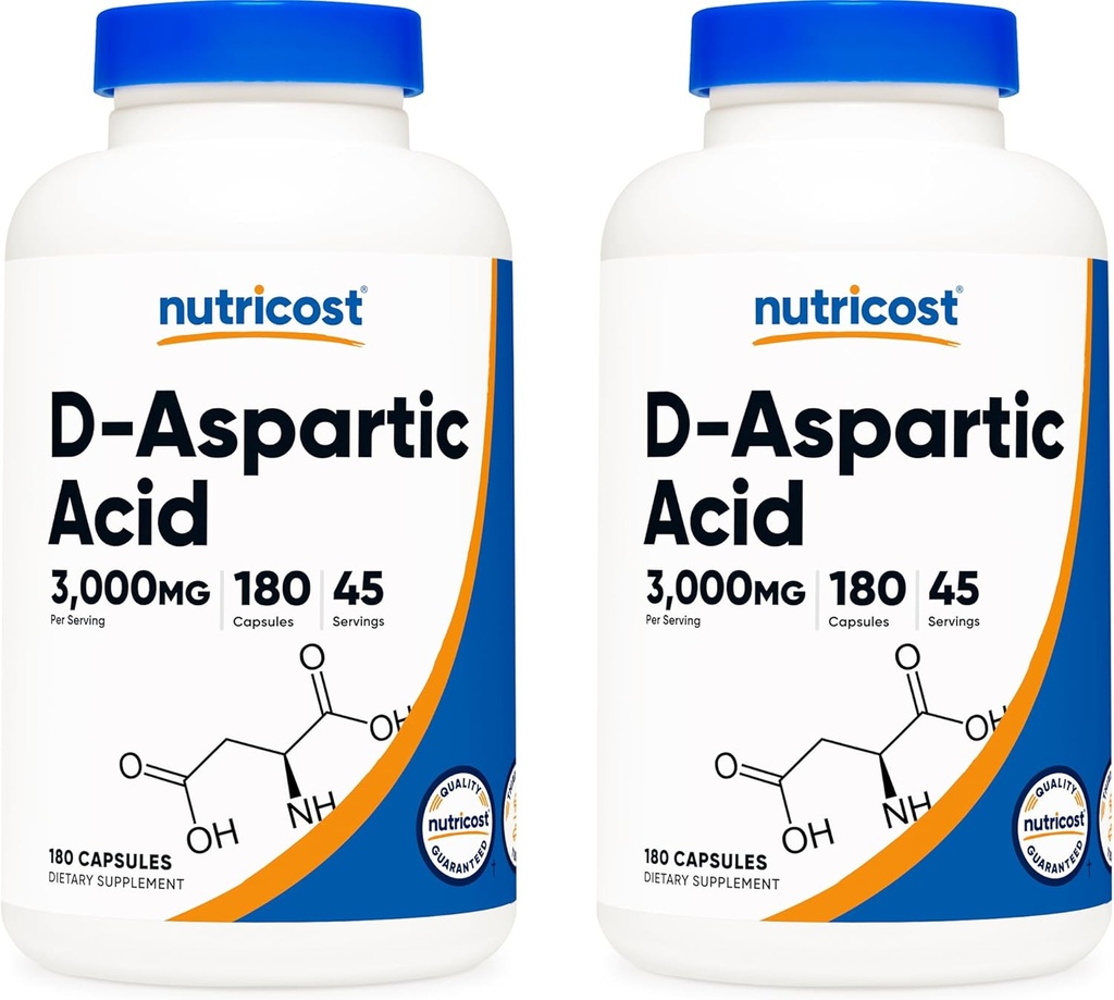 Nutricost D- aspartac kapsler (180 Caps) (2 flasker)