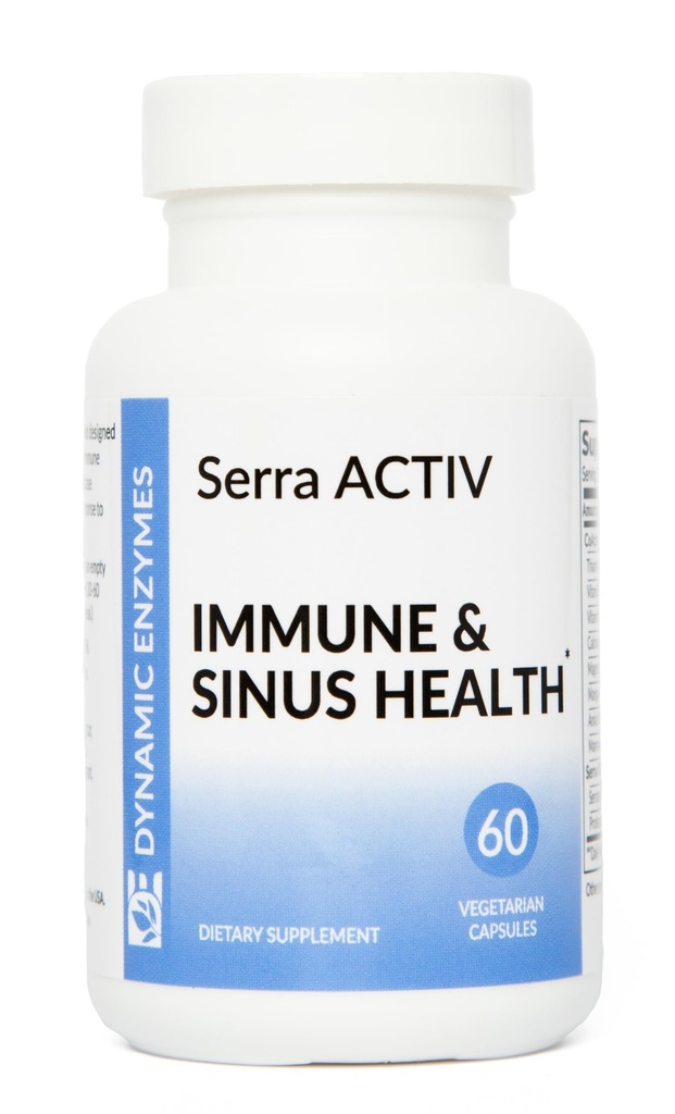 Serra ACTIV Systemic Enzymes – Serrapeptase 120,000 SPU with Acid-Resistant Delivery – Supports Sinus, Respiratory & Circulatory Wellness – 60 Vegetarian Capsules