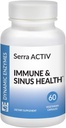 Serra ACTIV - 60 Veganske kapsler - Understøtter Sinus og kardiovaskulær sundhed - Acid-resistent Serrapeptase - 120.000 SPU - Immunstøtte - Systemiske enzymer