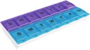 EZY DOSE Pill Organizer Weekly AM / PM (7-dag), Medicine Planner, Vitamin Case / Box, 2X-store låseafdelinger til sikker reception og forhindre utilsigtet spild, blå og lilla, BPA gratis