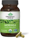 ORGANISKE INDIA Moringa Kapsler Organic - Moringa Supplement - Green Superfood, Moringa Leaf Kapsler, Pure Supergreen, Vegan Green, Nature 's Multivitamin, Vegan, Gluten- Free - 90 Kapsler