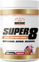 MUSCLEOLOGY Super 8 High Performance BCAA, Electrolyte & Glutamin Blend Formel - efter-workout Inddrivelse og muskeltræning supplement, 30 Servering (Maracuya)