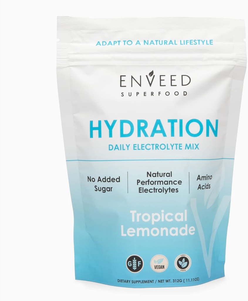 SUPERFOOD Hydration | Sugar Free Active Muscle Recovery Mix for Men & Women — Vitamin C, Zinc, Magnesium & BCAA Amino Acids | Maximize Workout Hydration with Premium Electrolytes — 20 Servings