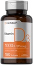 Horbäach Vitamin D3 1000IE (25mcg) Softgels ttesmå 124; 180 Greve 124; High Potency Formel 124; Non- GMO & Gluten Free Supplement