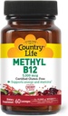 Country Life Methyl B12, Understøtter Energy & Stamina, 5.000mcg, 60 Lozenges, Certified Gluten Free, Certified Vegan, Certified Non- GMO Verified