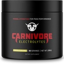 Premium hydrering pulver til Carnivore Diet - Balanceret Electrolyte Support, Zero Carb, Keto Friendly - Optimal energi & inddrivelse - 90 Servere (Natural Lemon)