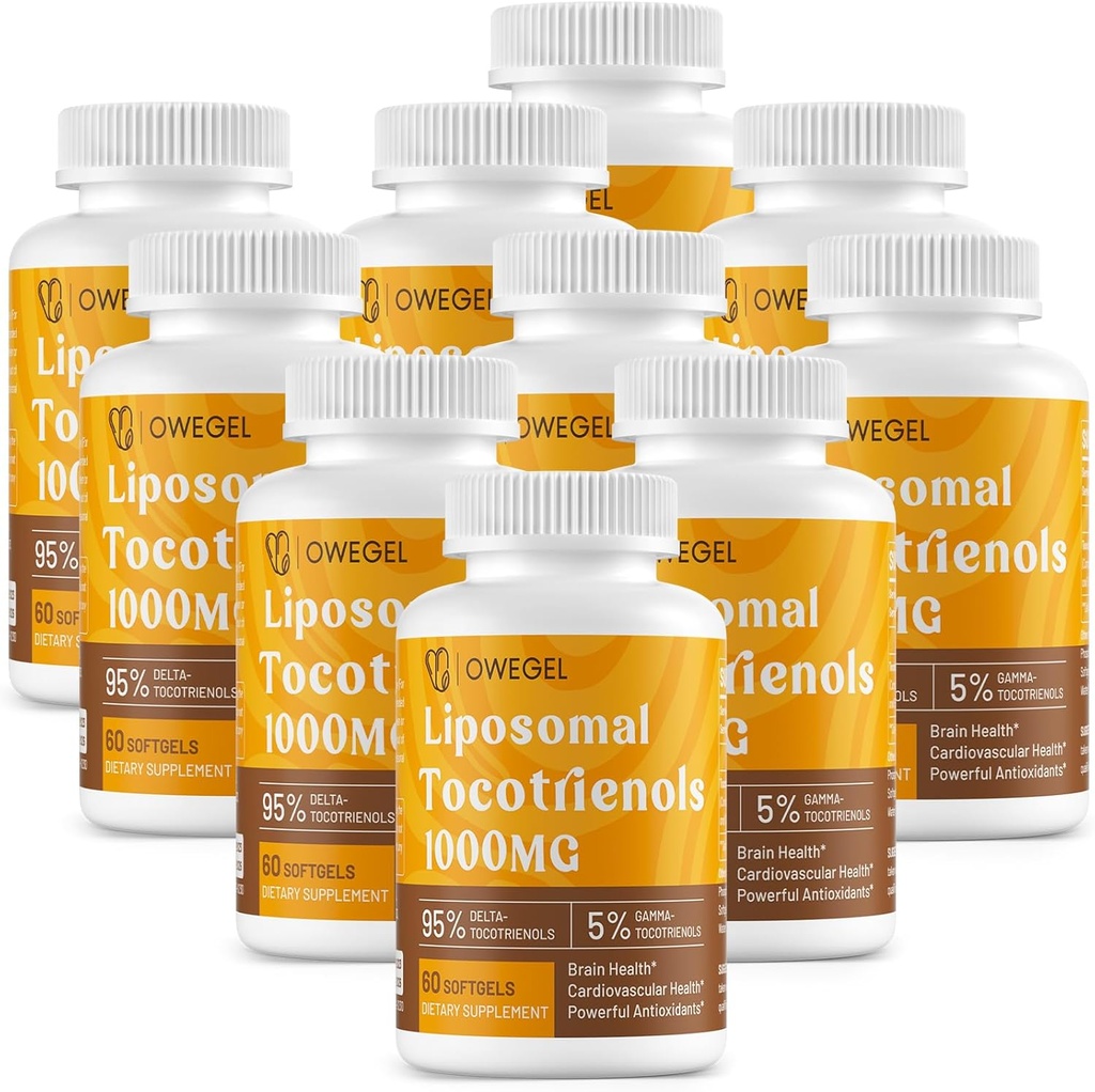 Liposomal Tocotrienols 1000mg - High Bioavailability Vitamin E Tocotrienols Supplements, 95% Delta & 5% Gamma Tocotrienol Capsules Support Skin, Bone, Antioxidant, 600 Softels