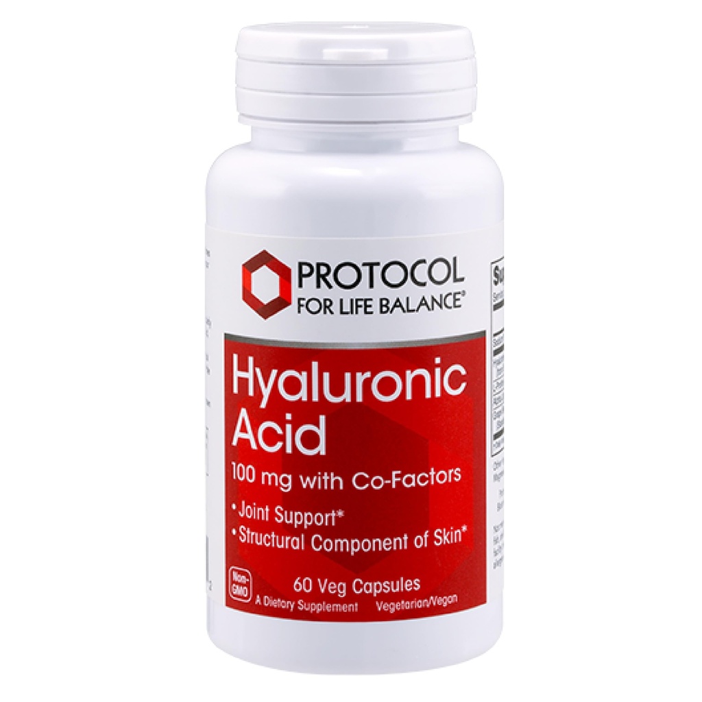 PROTOCOL FOR LIFE BALANCE Hyaluronic Acid - 100mg Hyaluronic Acid - Skin & Joint Support - Eye Support Supplement - Non-GMO & Kosher - 60 Veg Caps