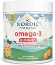 Nordic Naturals Nordic Omega-3 Gummies, Tangerine - 120 Gummies - 82 mg Total Omega- 3s med EPA & DHA - Non- GMO - 60 Servering