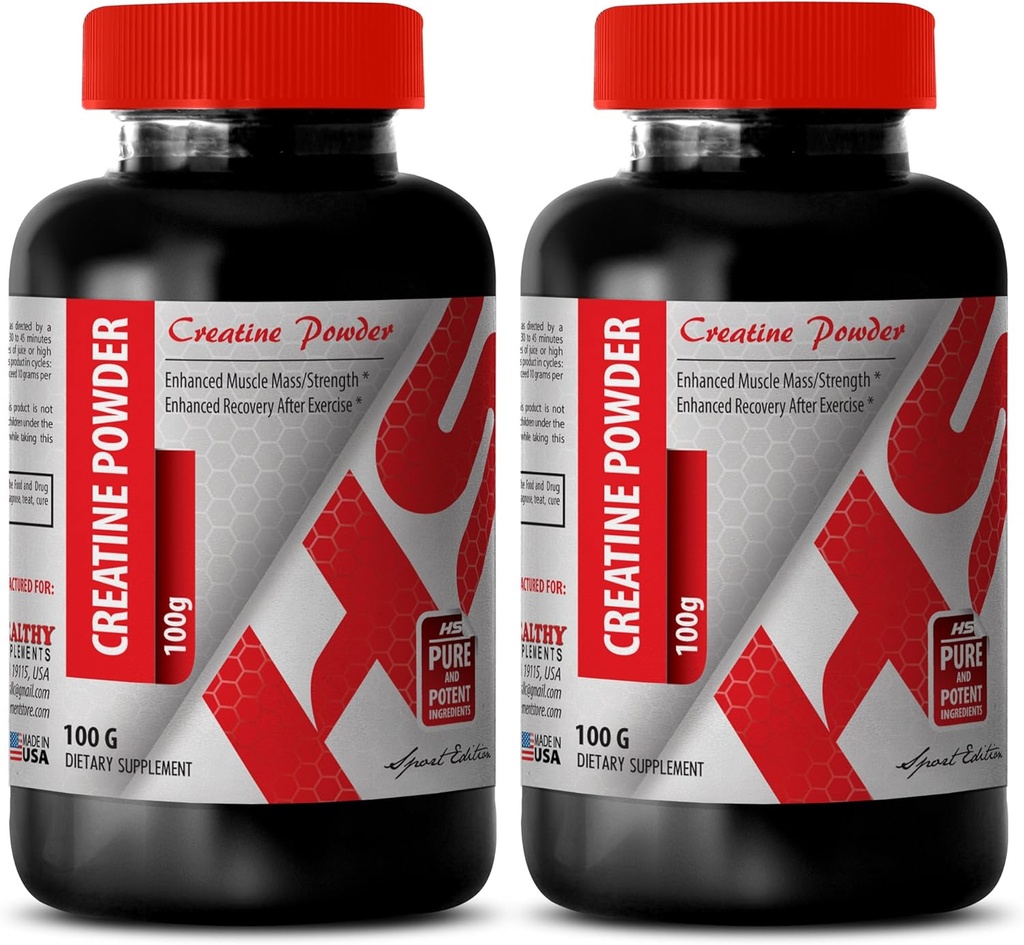Muscle Recovery Powder - CREATINE Powder 100G - Creatin for bodybuilders - 2 flaske (pulver)