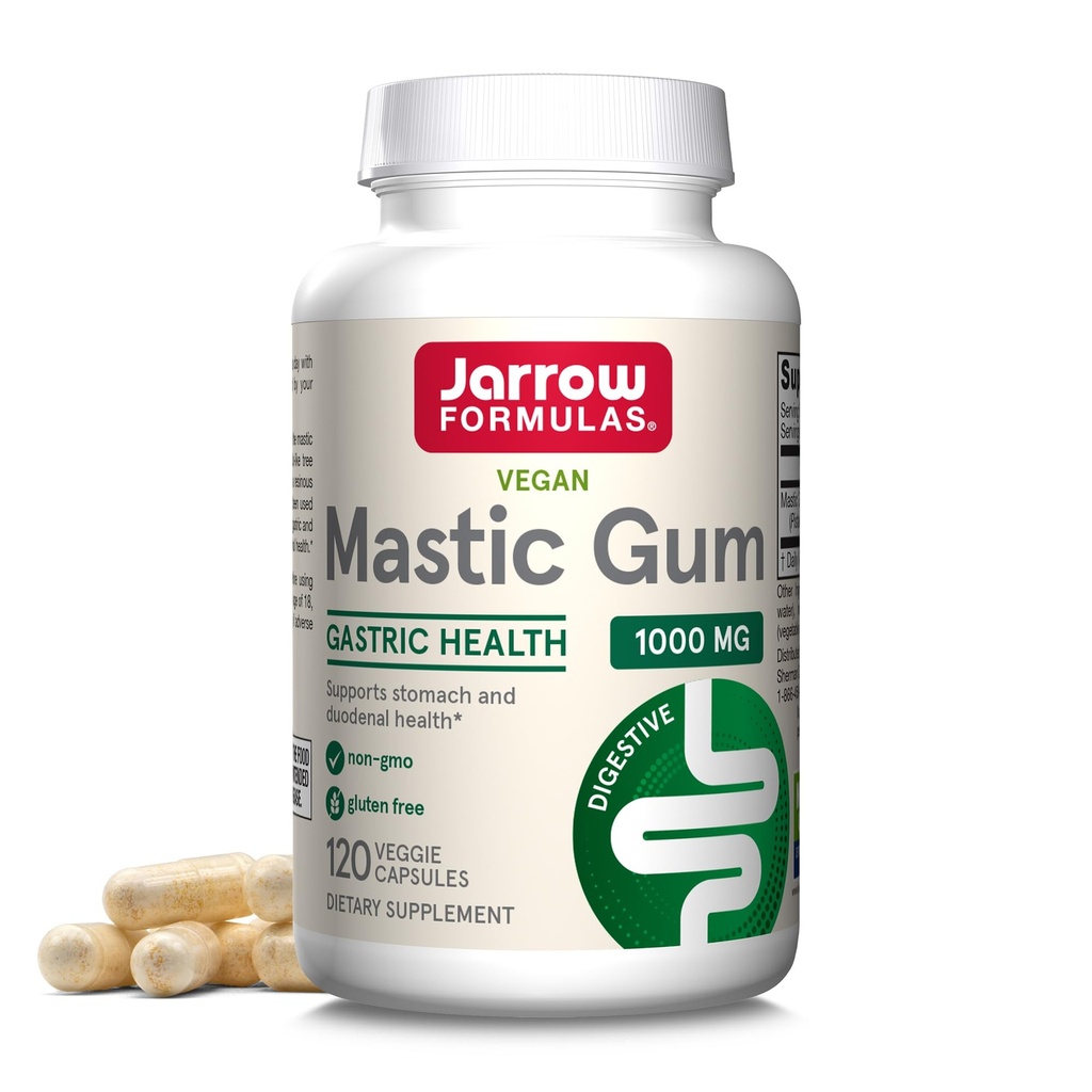 Jarrow Formulas Mastic Gum 1000 mg - 120 Veggie Caps - Naturlig formel Support Masse, Duodenal & Oral Health - 60 Servere