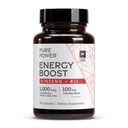 Dr. Mercola Pure Power Energy Boost, 30 Servering (30 kapsler), Ginseng + B12, Kosttilskud, øger fysisk & mental energi, ikke-GMO