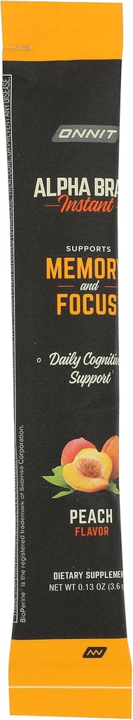 Onnit Labs Alpha Brain Instant Peach, 0.13 Oz