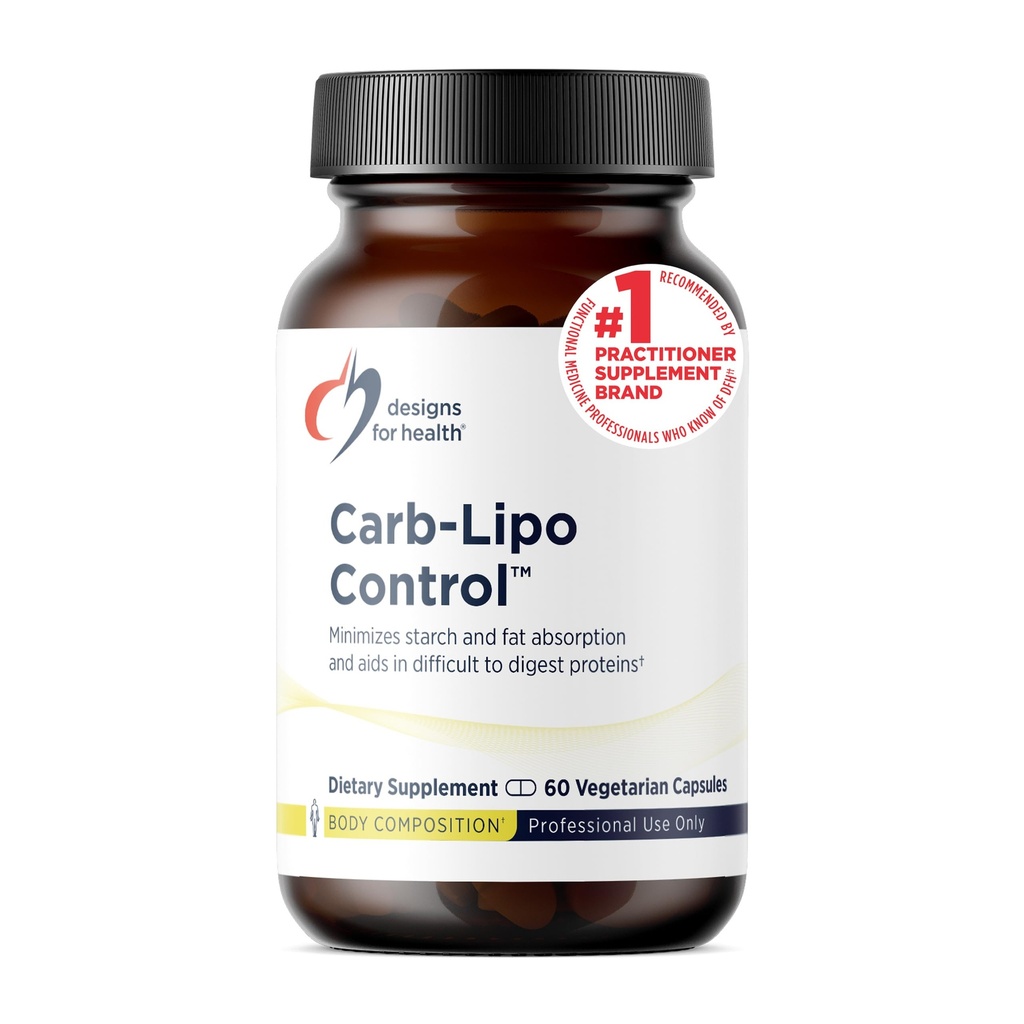 Design for sundhed Carb- Lipo Control (ProtectZyme) - fordøjelsesenzymer til at hjælpe Minimize Fat + Stivelse Absorption og fordøjelsen af Gluten, Casein - understøtter sund kropssammensætning (60 kapsler)