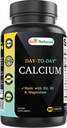 Bedste Naturals Calcium med D3 K2 Magnesium 90 tabletter - Lavet med fordøjelsesenzymer, Probiotika, Omega Blend